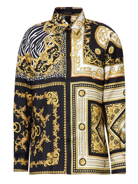 versace inspired silk shirts 4x cheap|Versace silk shirt price.